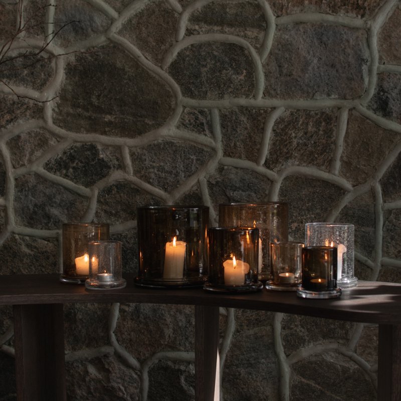 DBKD Bubble/ Kerzenglas medium - brown