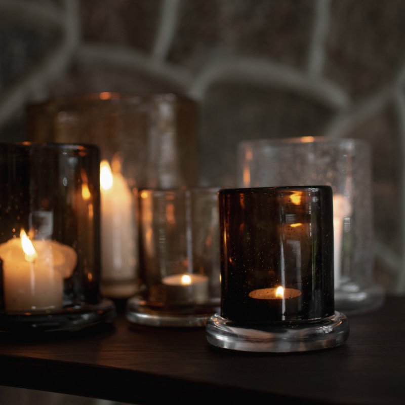 DBKD Bubble/ Kerzenglas small - brown