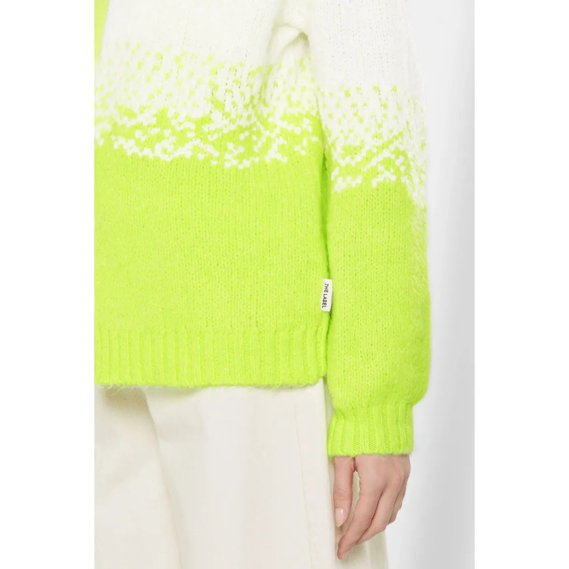 Senses. the Label  Cardigan KH:EA mit Farbverlauf - opticwhite / new lime