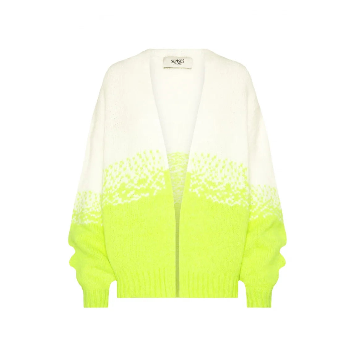 Senses. the Label  Cardigan KH:EA mit Farbverlauf - opticwhite / new lime