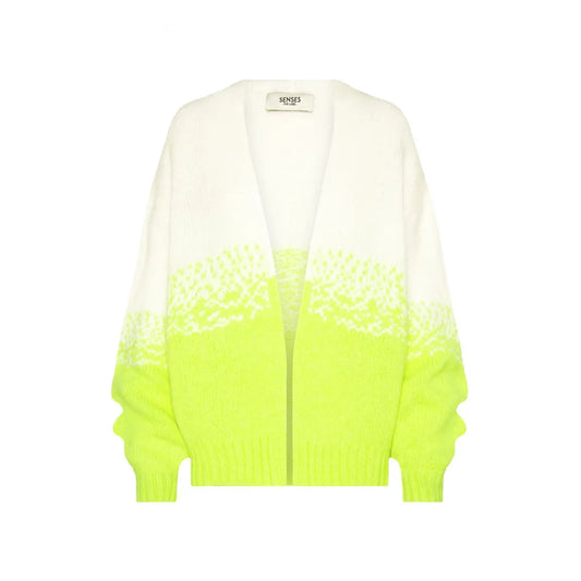 Senses. the Label  Cardigan KH:EA mit Farbverlauf - opticwhite / new lime