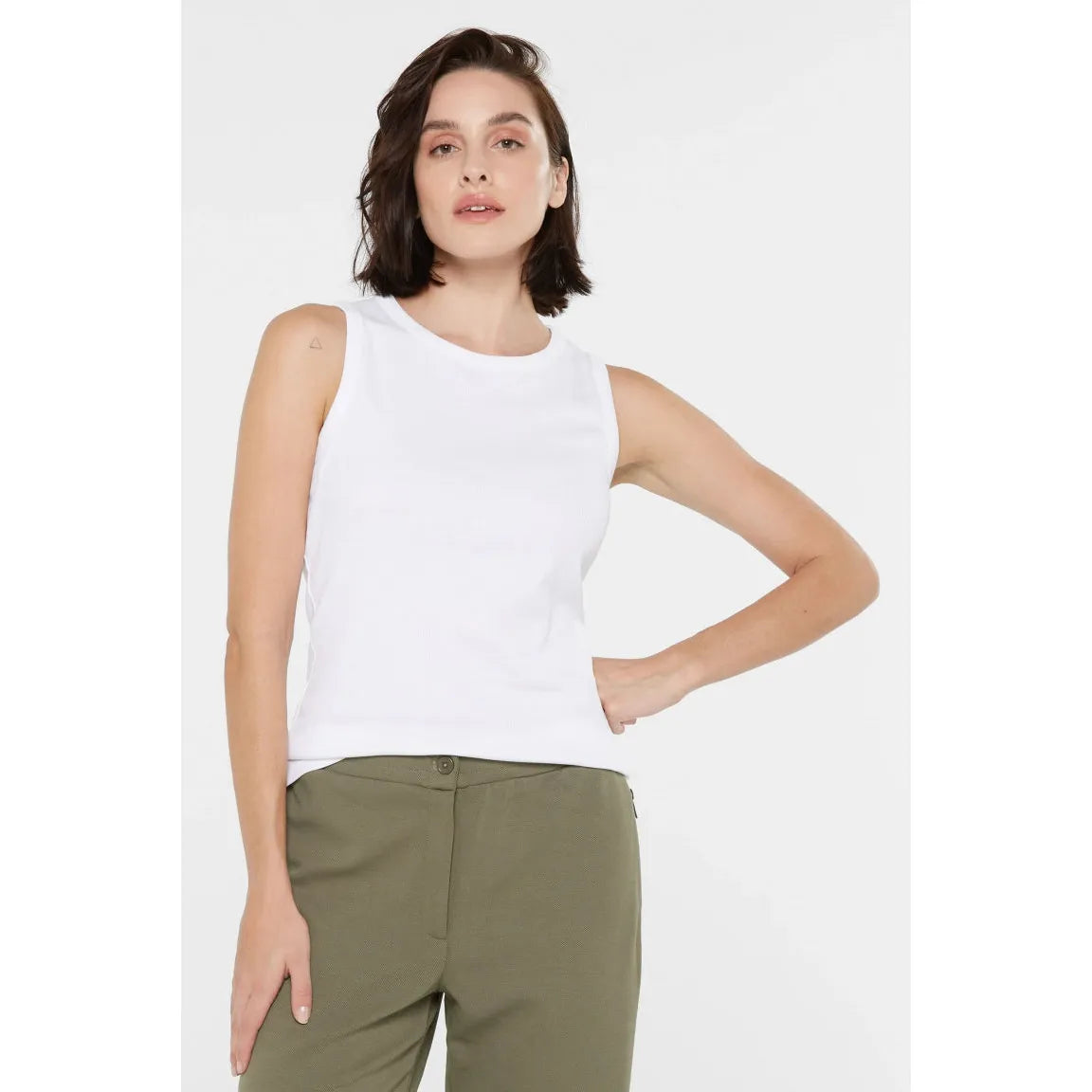 Senses the Label geripptes Top TIL:DA - opticwhite