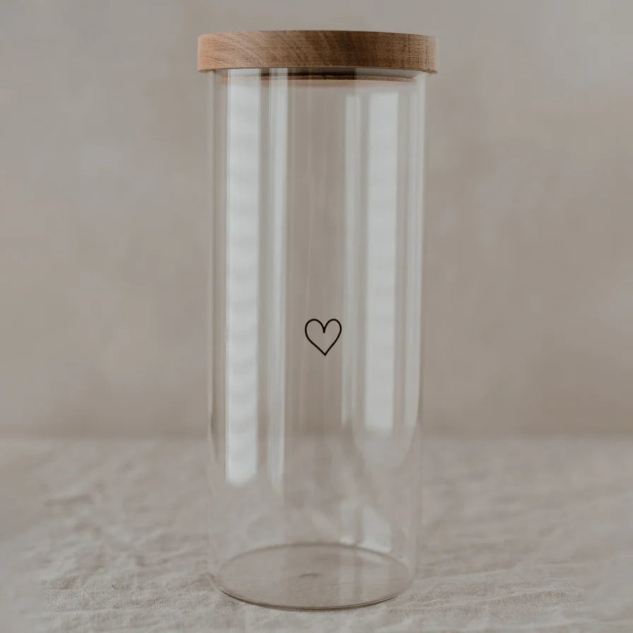 Eulenschnitt Vorratsglas Herz -schwarz-