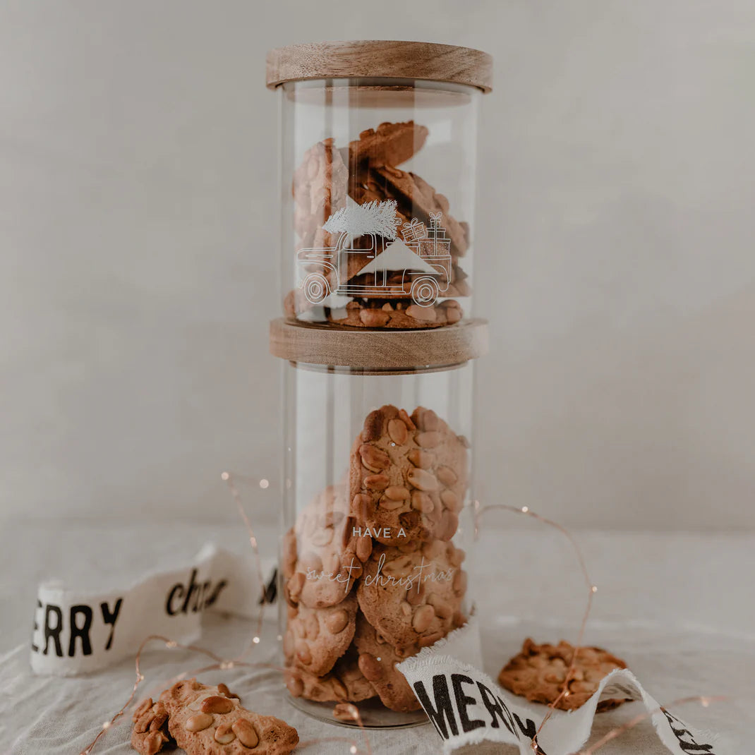 Eulenschnitt Vorratsglas Weihnachtsauto 13 cm