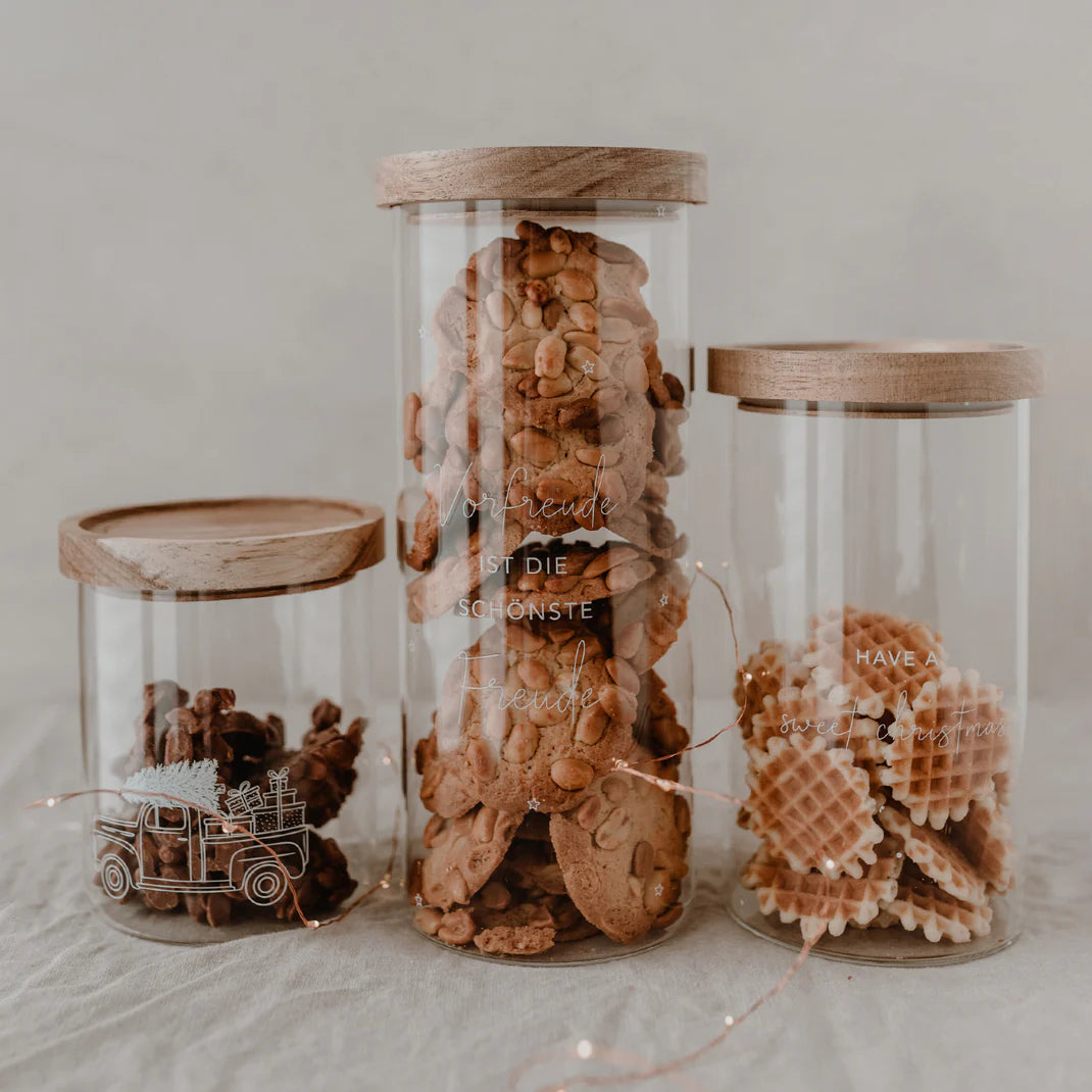 Eulenschnitt Vorratsglas Weihnachtsauto 13 cm