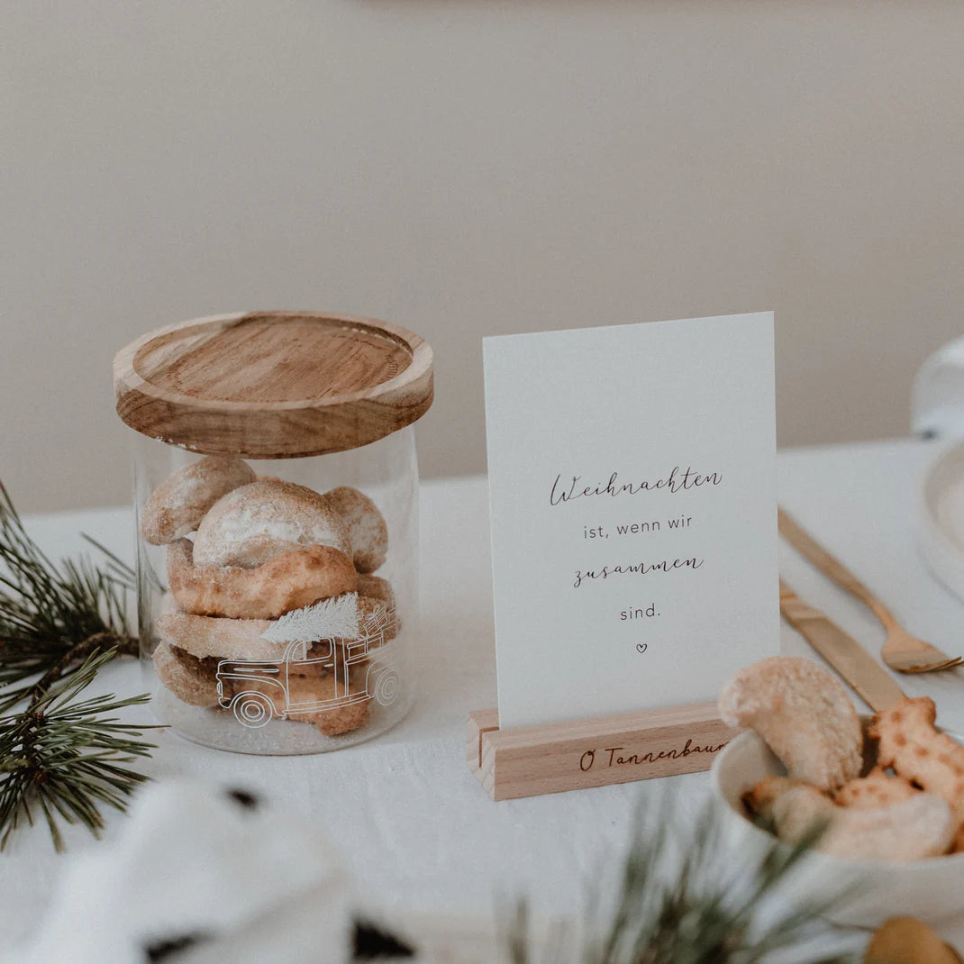 Eulenschnitt Vorratsglas Weihnachtsauto 13 cm