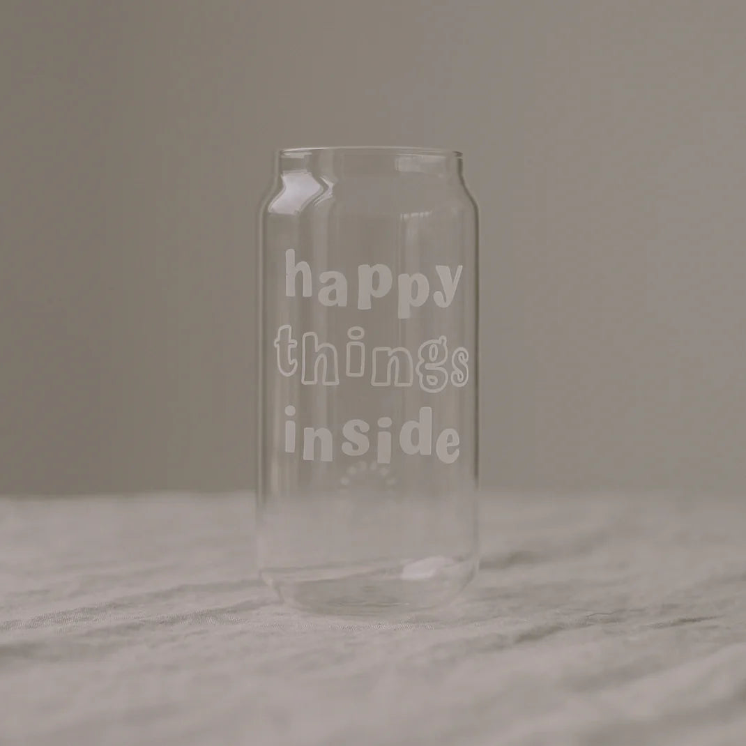 Eulenschnitt Can glas / hohes Trinkglas -happy things-