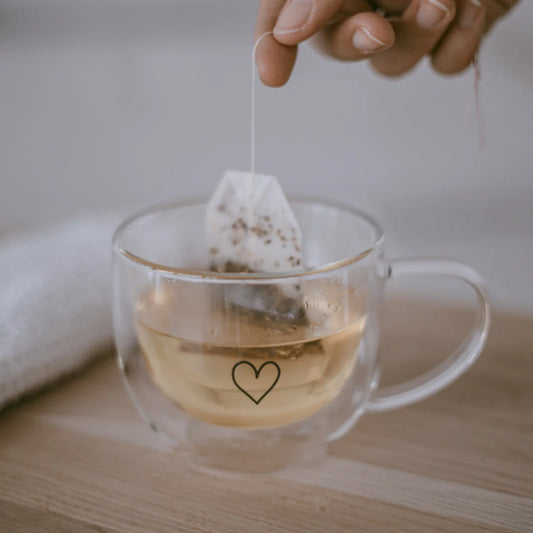 Eulenschnitt Doppelwandige Glastasse Herz - 250ml