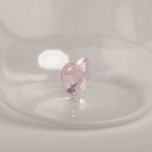 Eulenschnitt Trinkglas Herzfigur rosa