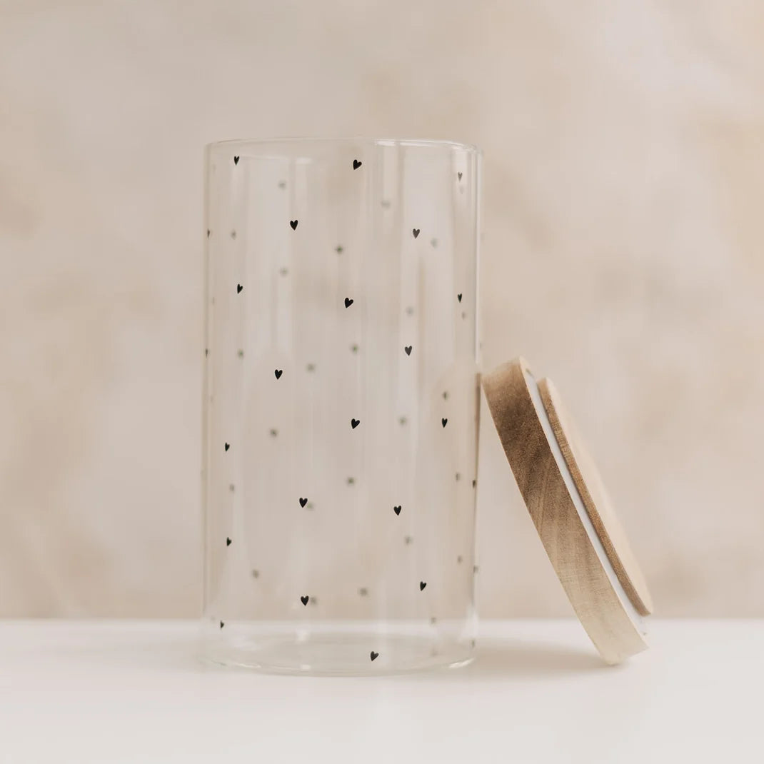 Eulenschnitt Vorratsglas Herzen 19 cm schwarz
