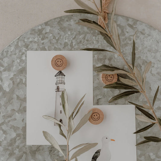 Eulenschnitt Holzmagnet 3er Set Smiley