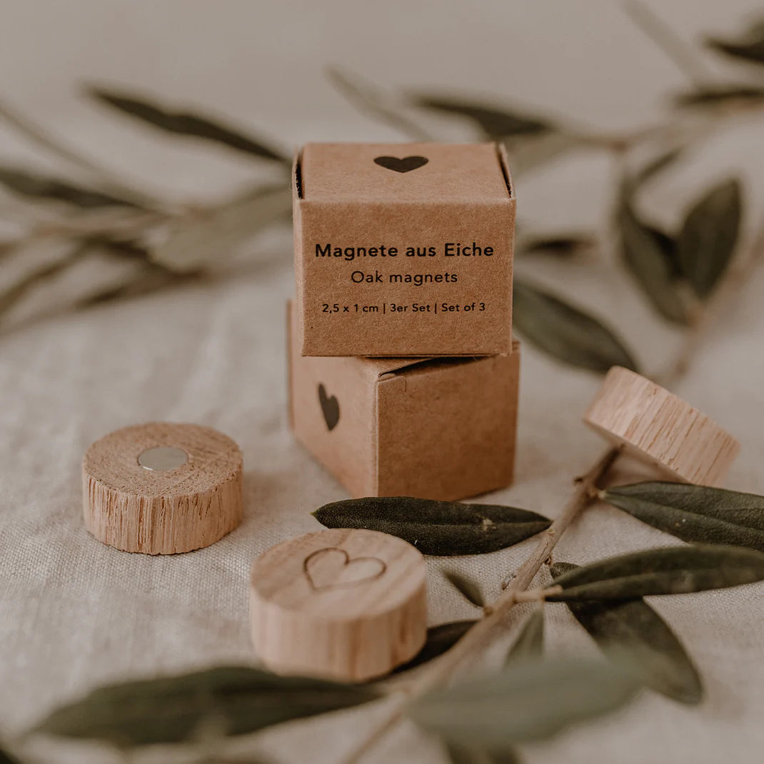 Eulenschnitt Holzmagnet 3er Set Herz