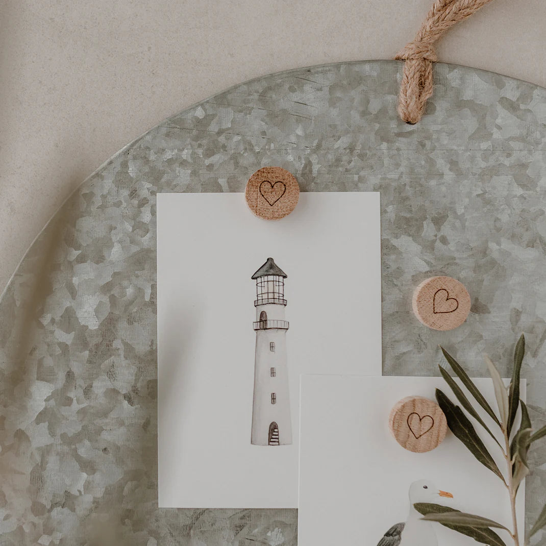 Eulenschnitt Holzmagnet 3er Set Herz