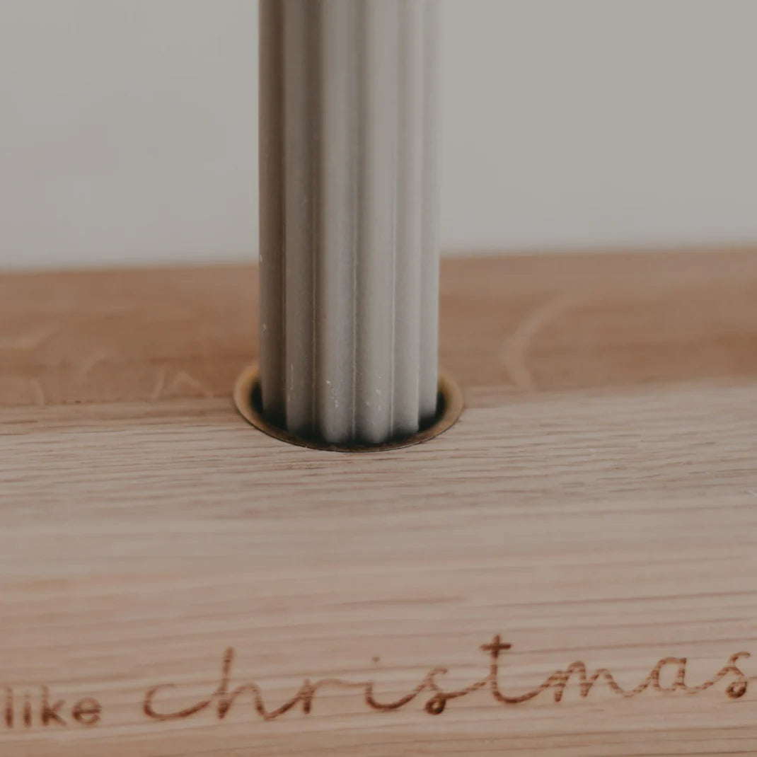 Eulenschnitt Adventskerzenbrett aus Eiche - Christmas