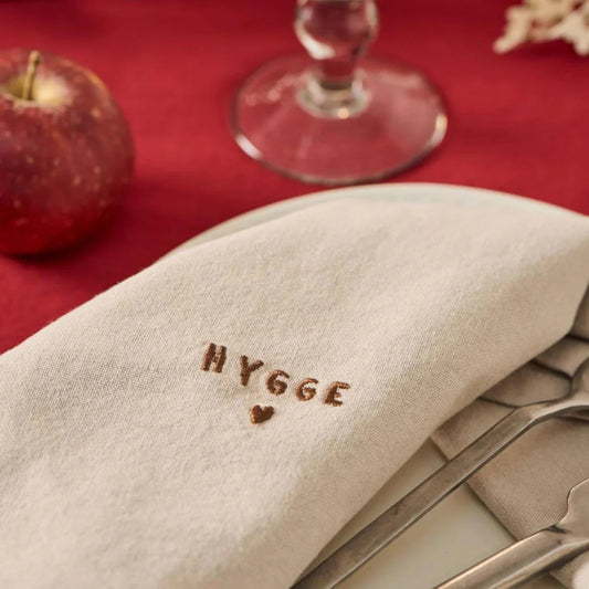 Ib Laursen Stoffserviette Tradition mit Hygge - leinenfarbig