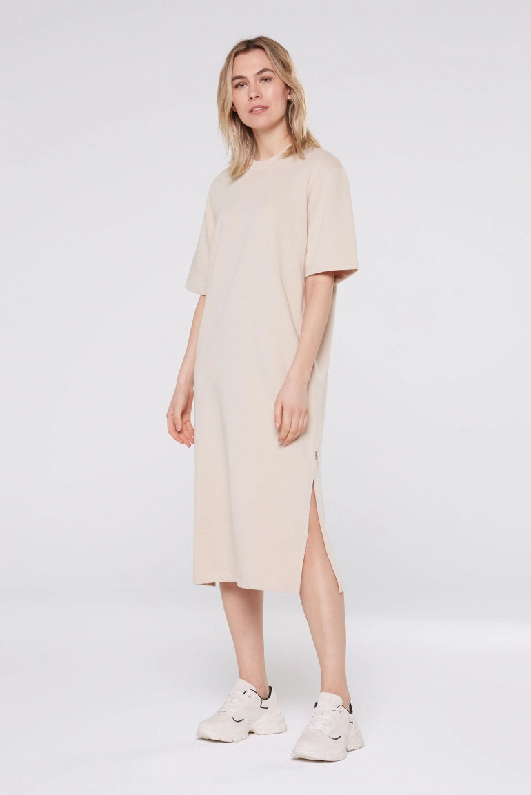 Senses. the label Kleid mit Seitenschlitzen - bleached sand