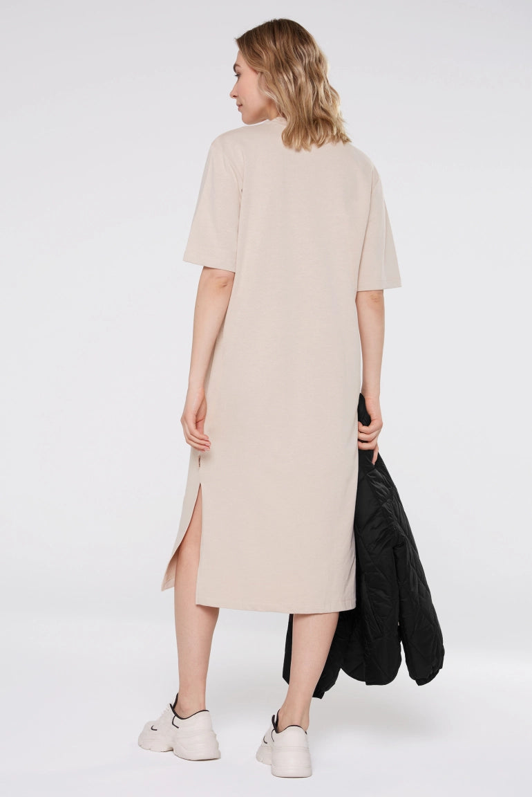 Senses. the label Kleid mit Seitenschlitzen - bleached sand