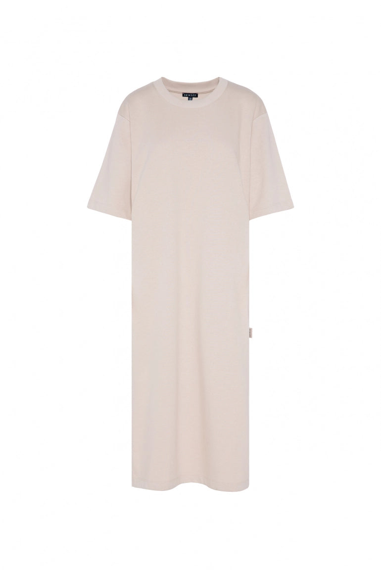 Senses. the label Kleid mit Seitenschlitzen - bleached sand