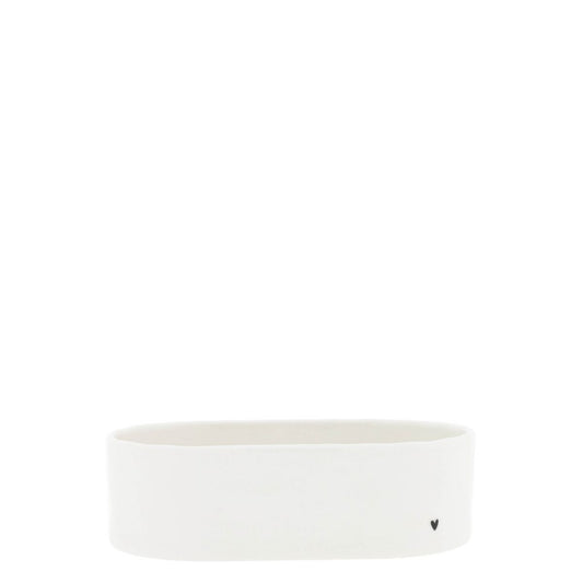 Bastion Collections Tray Oval White with black heart - Untersetzer