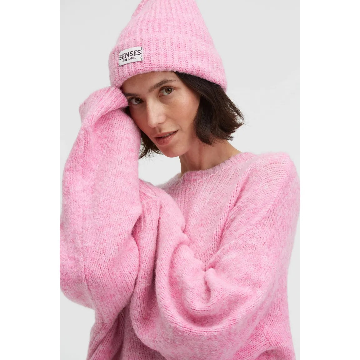 Senses. the Label Melierter Pullover KO:BE - rose pink melange