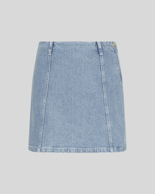 Moss Copenhagen Elida Ada Denim Skirt -light blue wash-