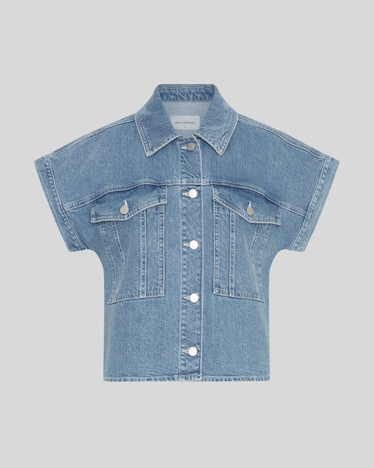Moss Copenhagen Elida Ada SS Denim Shirt -light blue wash-