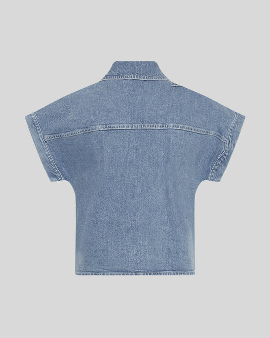 Moss Copenhagen Elida Ada SS Denim Shirt -light blue wash-