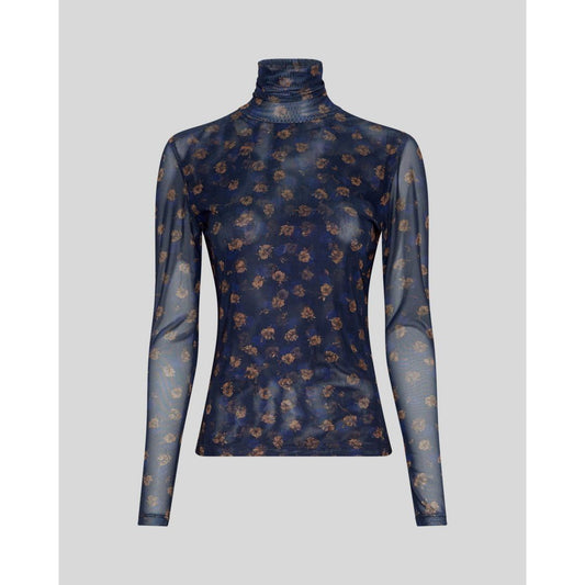 Moss Copenhagen Ginie Illenora Top - marine blue flower