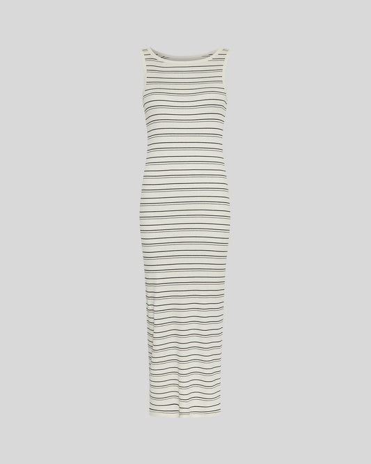 Moss Copenhagen Gubbi Rasmia SL Dress stripes -turtledove/ black