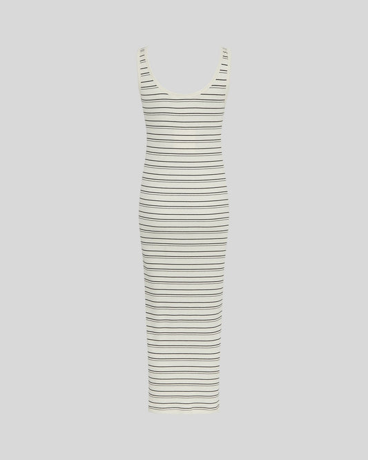 Moss Copenhagen Gubbi Rasmia SL Dress stripes -turtledove/ black
