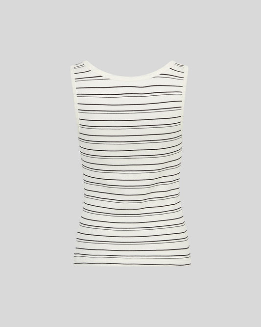 Moss Copenhagen Gubbi Rasmia SL Top stripes -turledove/black