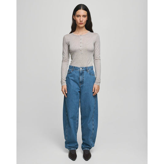 Moss Copenhagen Kobane Lis Barrel Jeans - mid blue wash