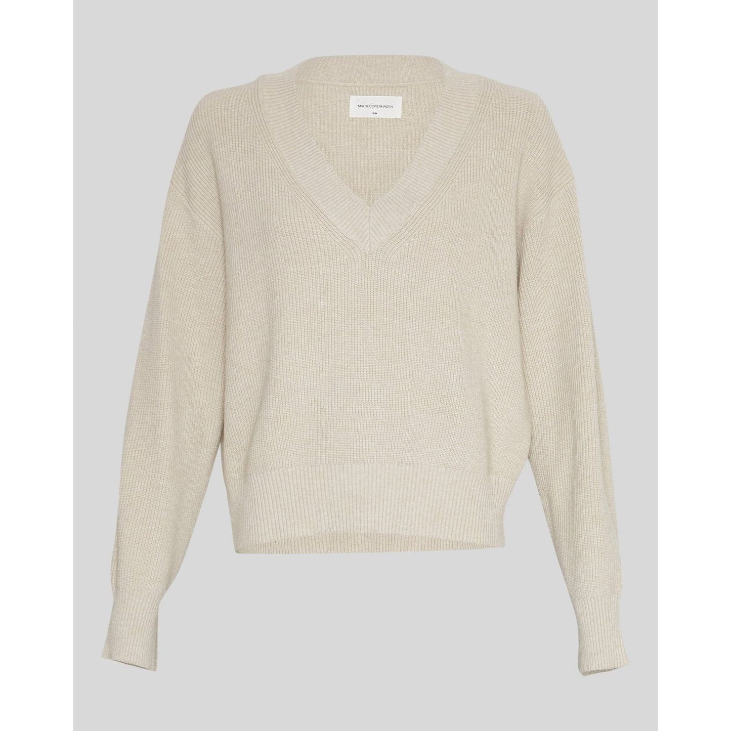 Moss Copenhagen Maura Rachelle V Pullover -oatmeal-