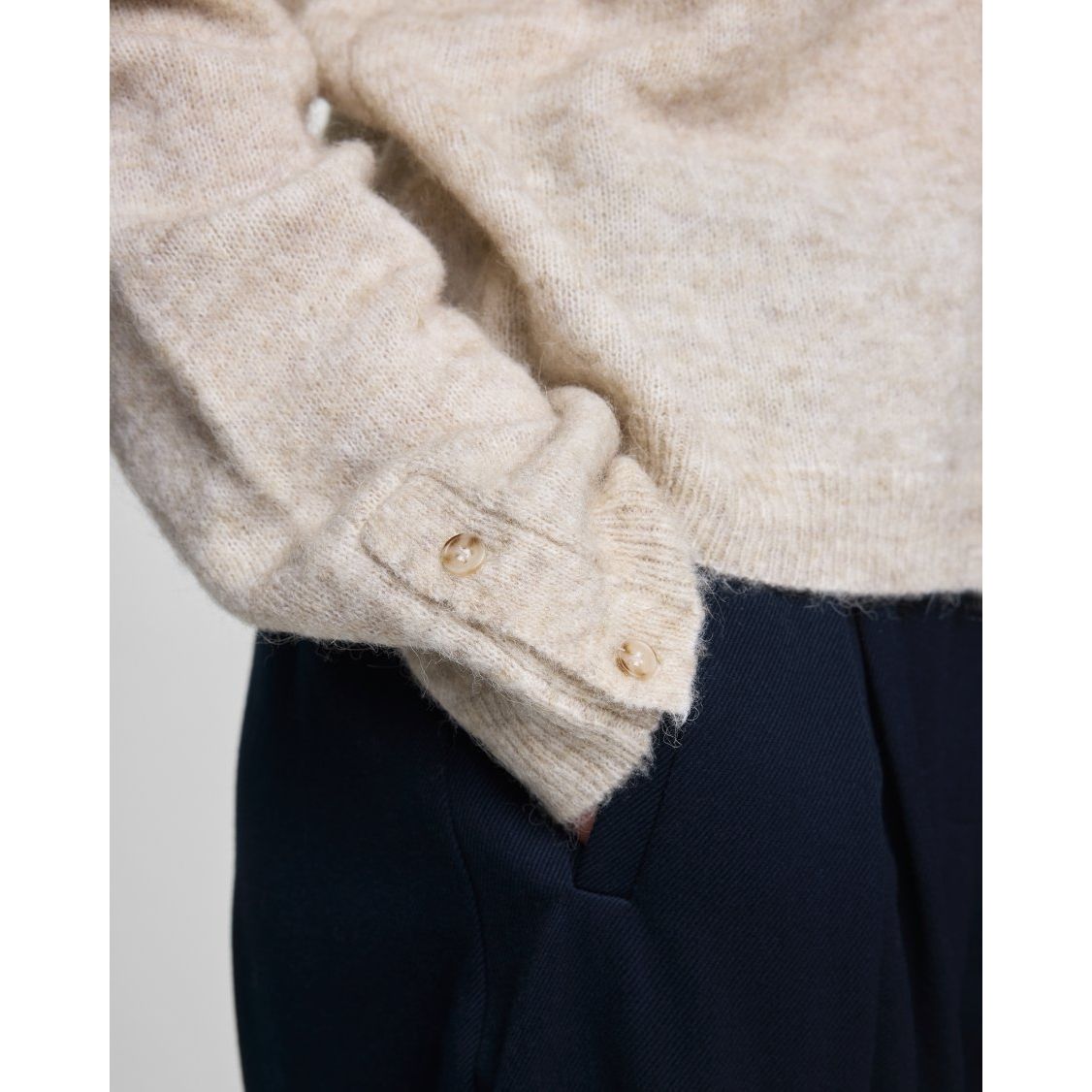 Moss Copenhagen Milania Hope M Pullover - oatmeal melange
