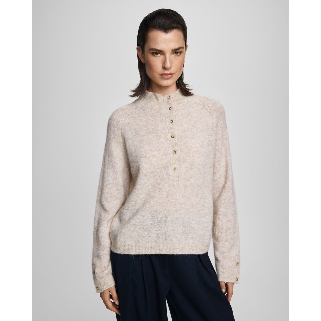Moss Copenhagen Milania Hope M Pullover - oatmeal melange