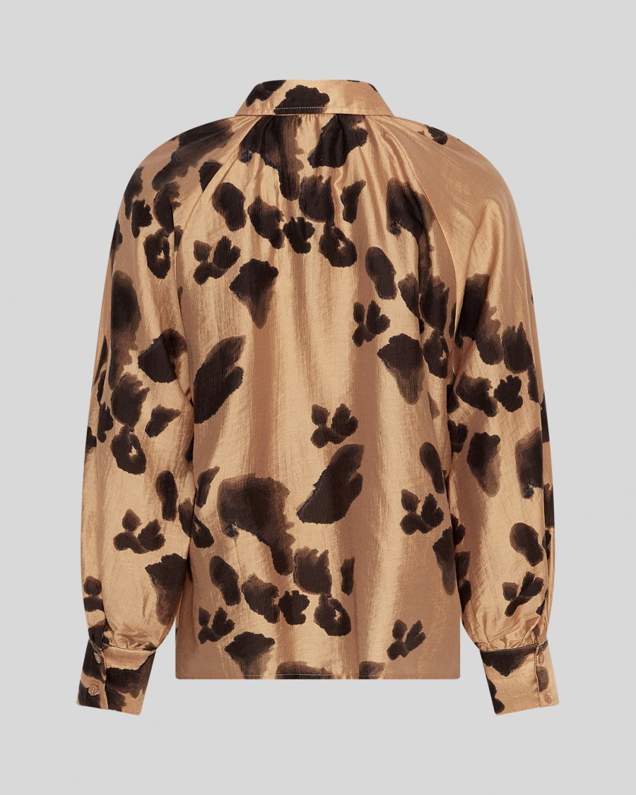 Moss Copenhagen Nilla Romina Top AOP - Iced Coffee Leo