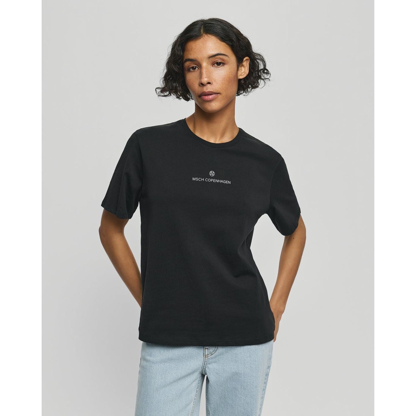 Moss Copenhagen Theana Organic Icon Logo T- Shirt - schwarz