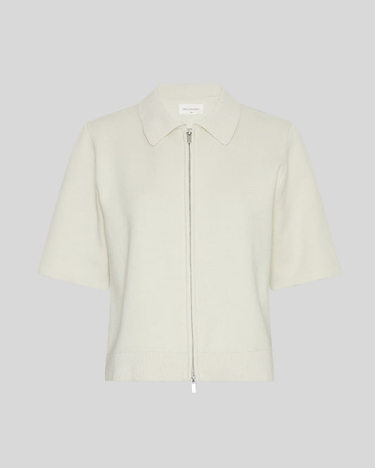 Moss Copenhagen Trinity 2/4 Zip Cardigan -turledove-