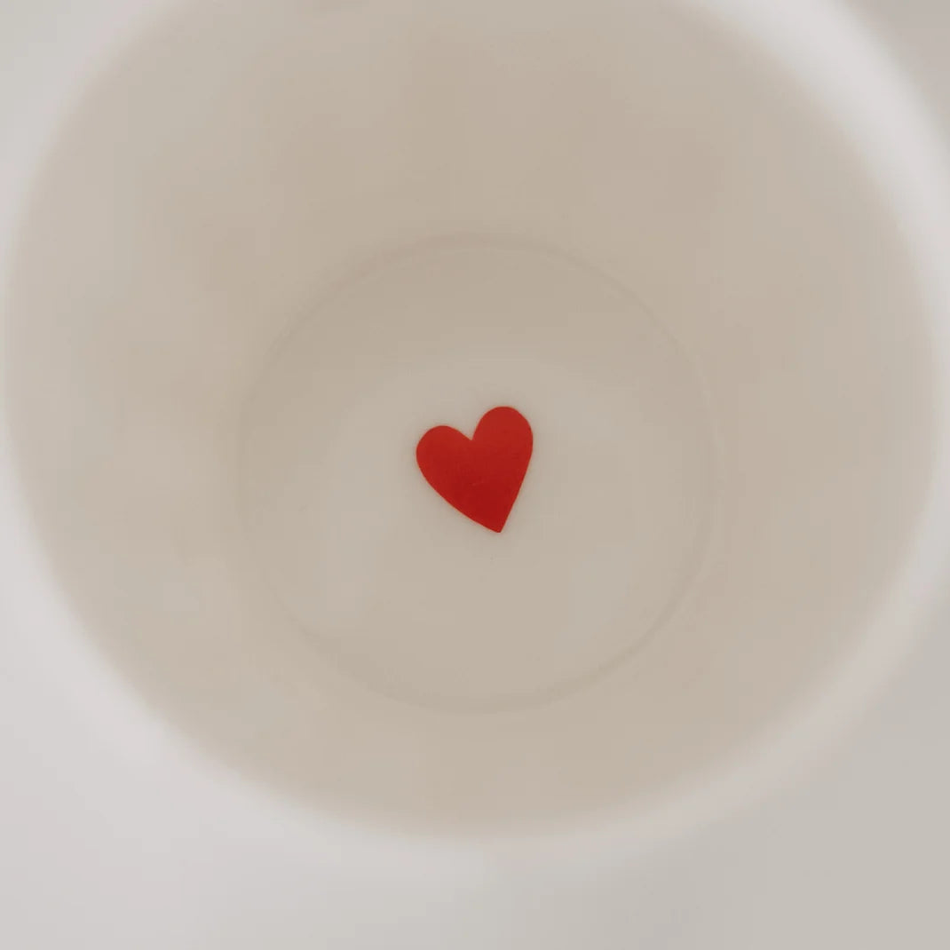 Eulenschnitt Becher kleine Herzen rot