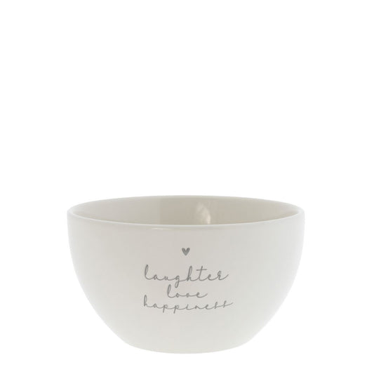 Bastion Collections Bowl white/ Schale -laughter love happiness-