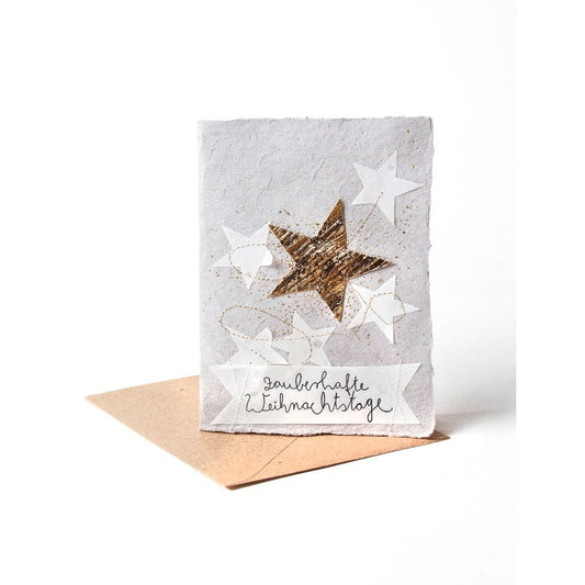 Good old friends - Winterpapierkunstkarte -Zauberhafte Weihnachtstage -