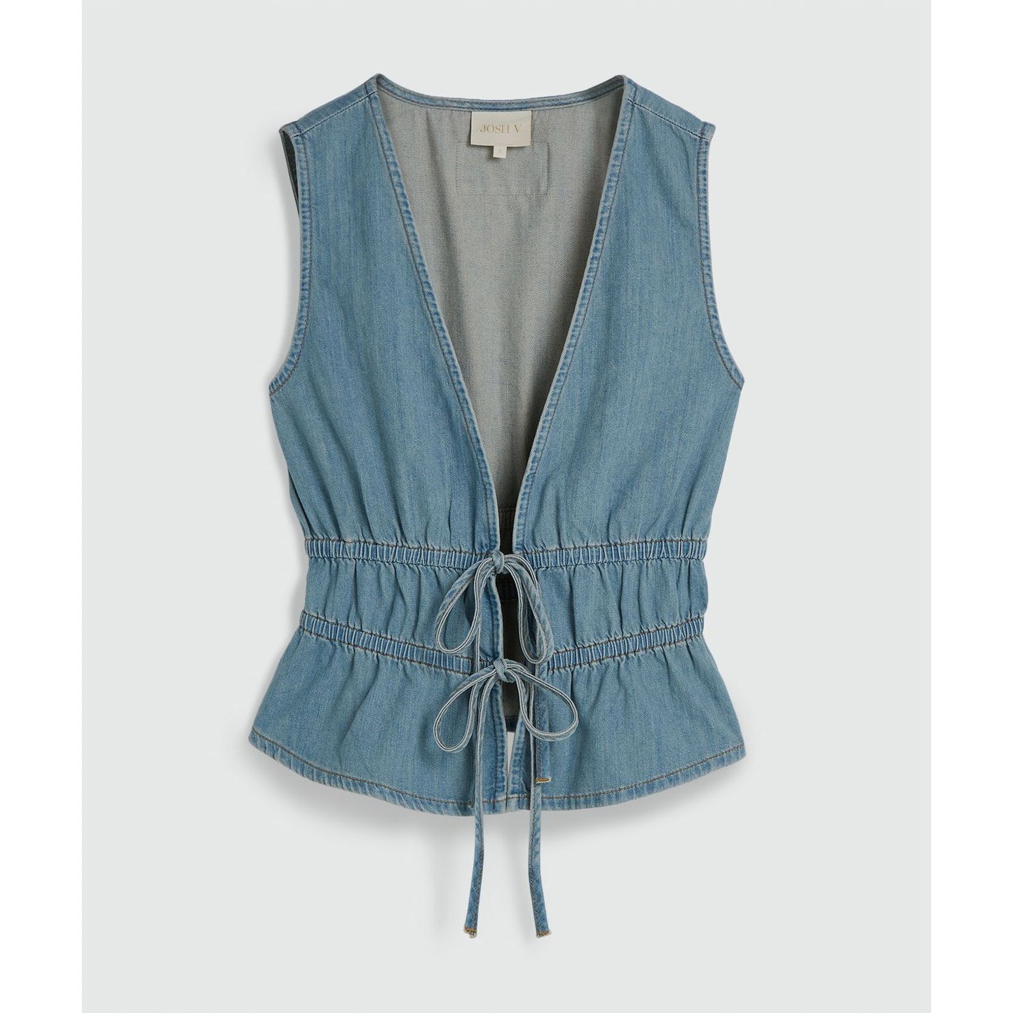 JOSH V SEA Tailliertes Top mit Schößchen - mid blue denim