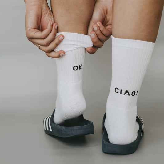 Eulenschnitt Socke "OK CIAO" Gr. 39-42