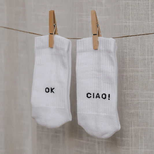 Eulenschnitt Socke "OK CIAO" Gr. 35-38
