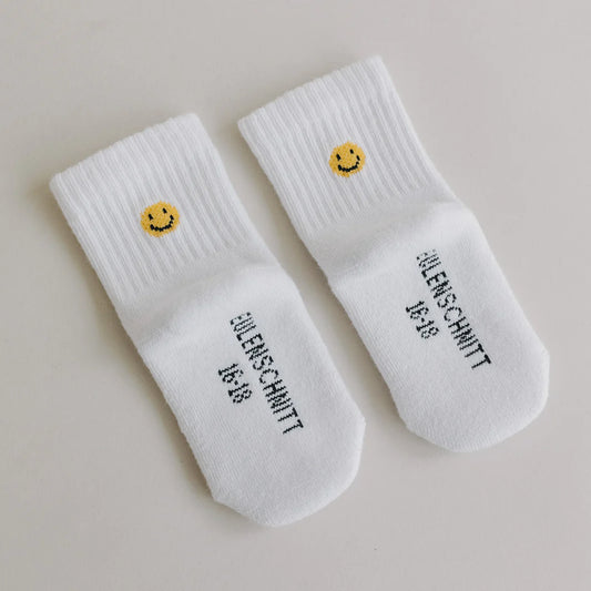 Eulenschnitt Babysocken Smiley
