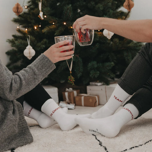 Eulenschnitt Socken Team Glühwein