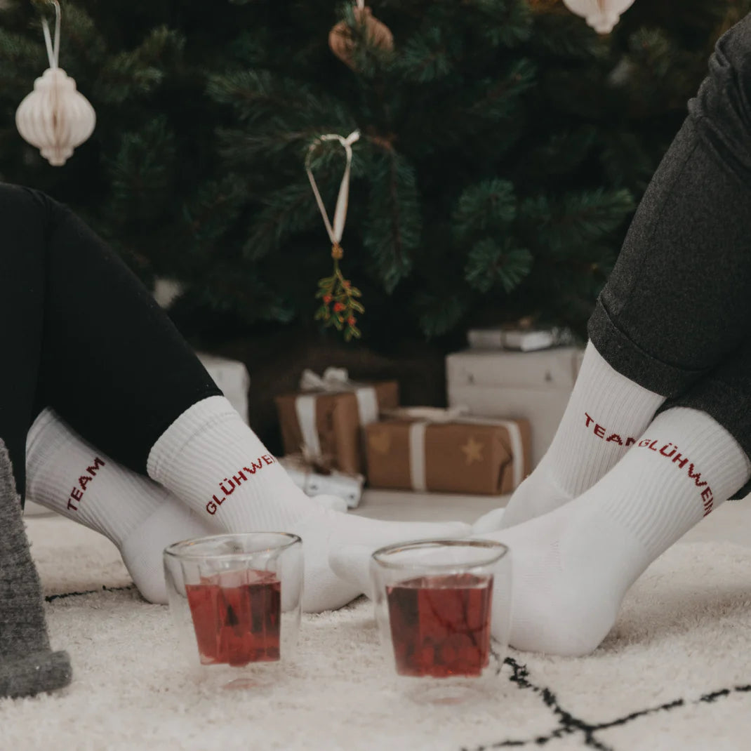 Eulenschnitt Socken Team Glühwein