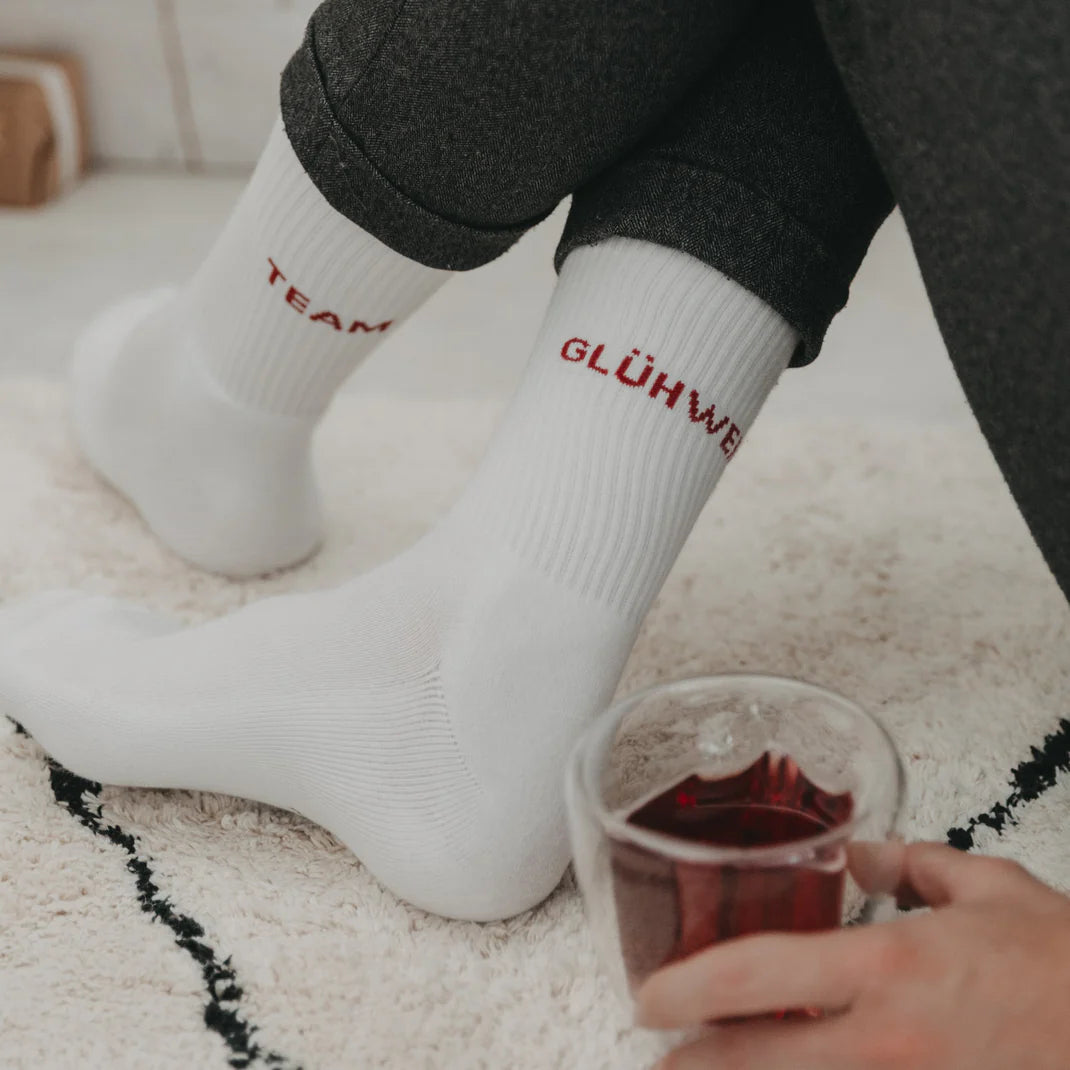 Eulenschnitt Socken Team Glühwein