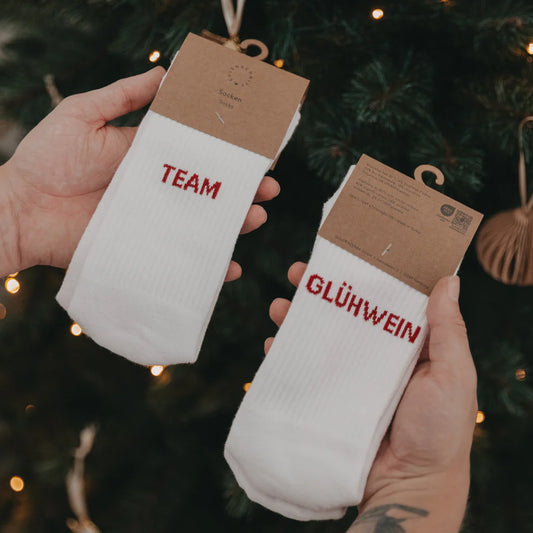 Eulenschnitt Socken Team Glühwein