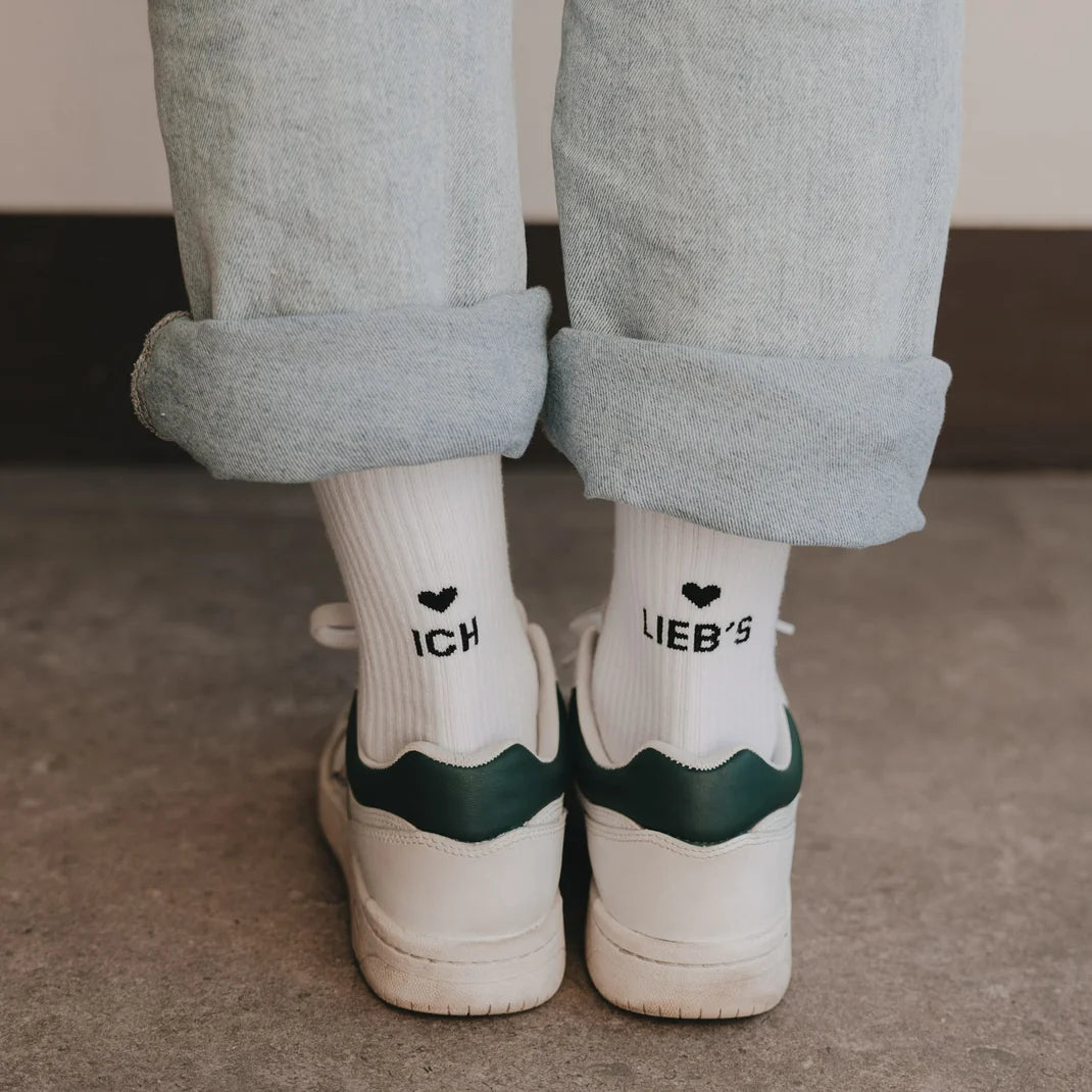 Eulenschnitt Socken "Ich lieb´s" - S